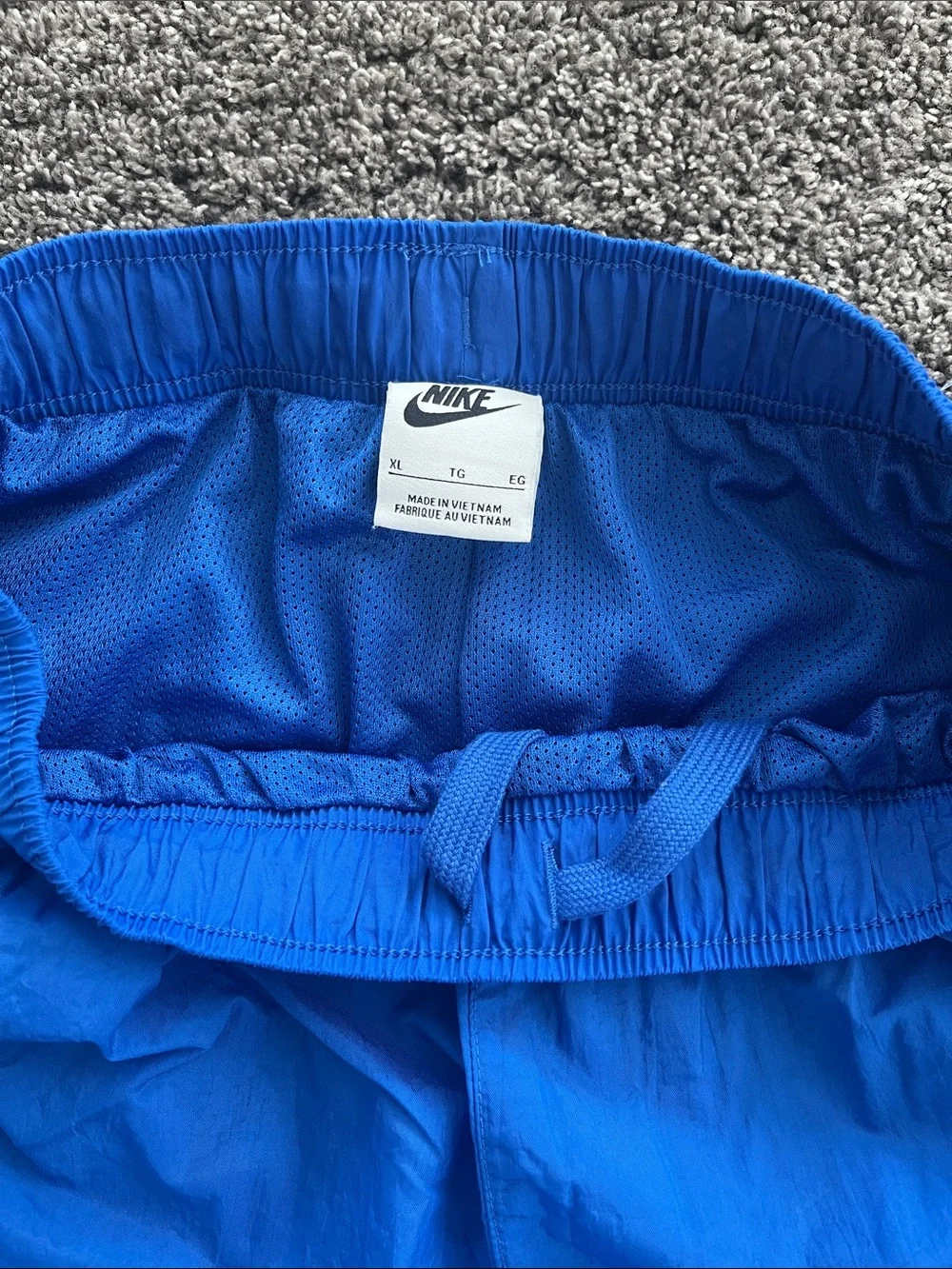 Nike Boy’s Royal Blue Woven Athletic Shorts with White Logo